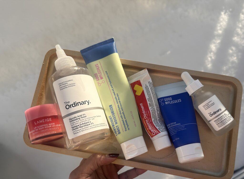 Morning winter skincare routine for Black females