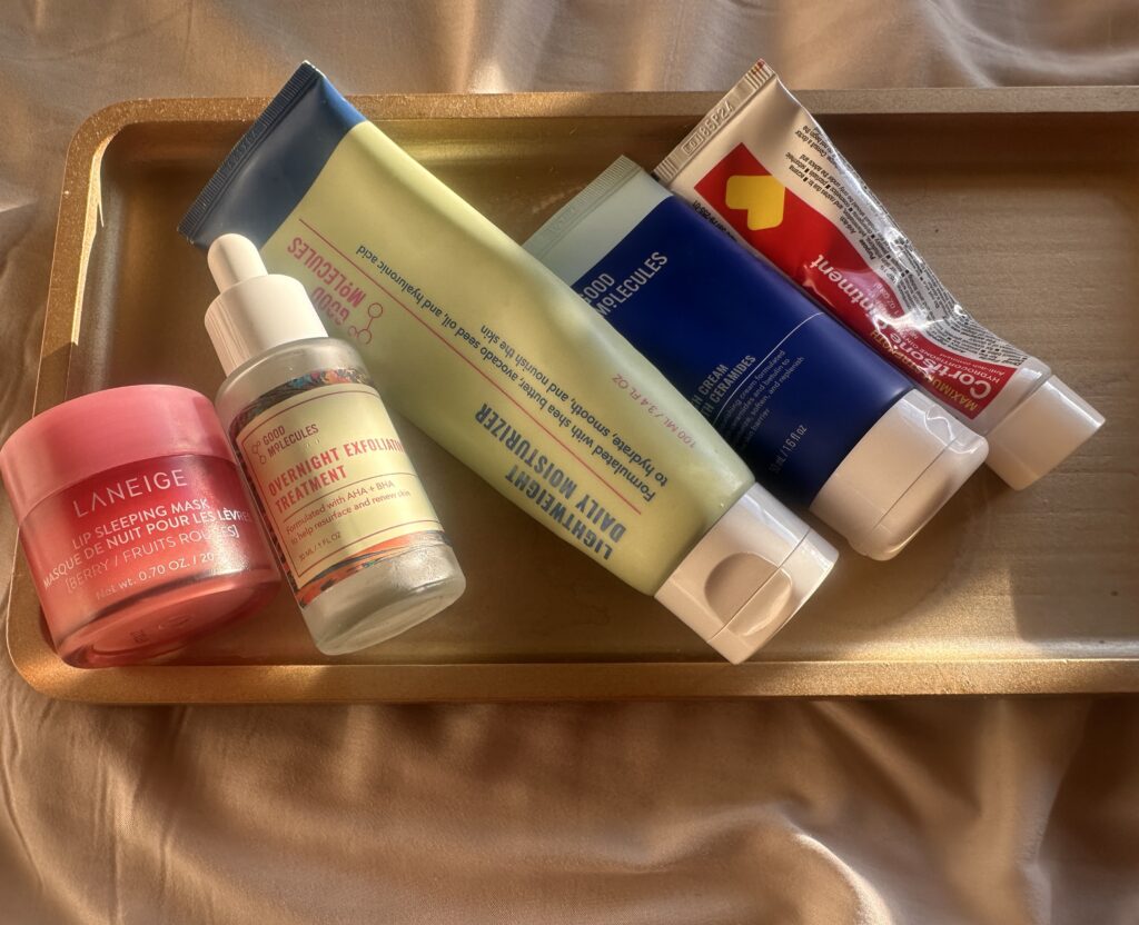 Nighttime winter skincare products for melanated skin